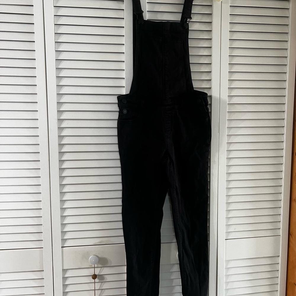 Women's Black Denim Overalls